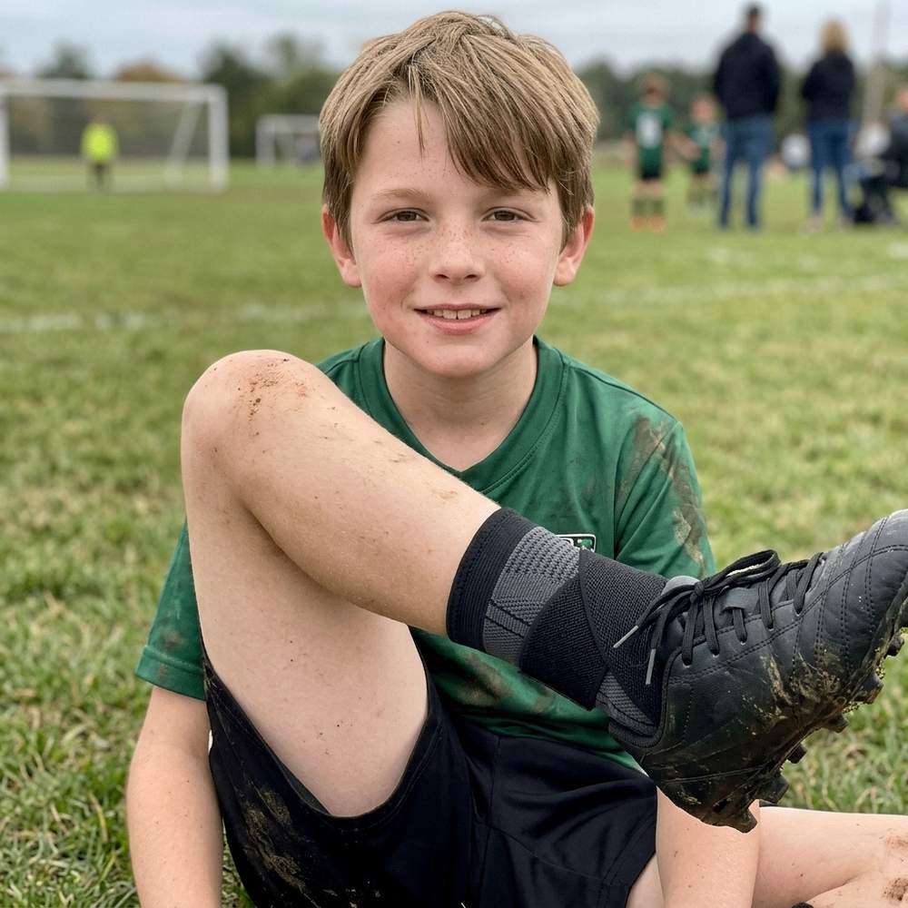 Young soccer player wearing Rimoov