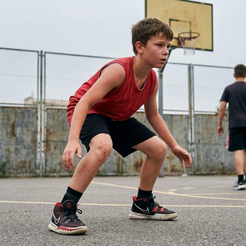 Kid on basketball court wearing Rimoov