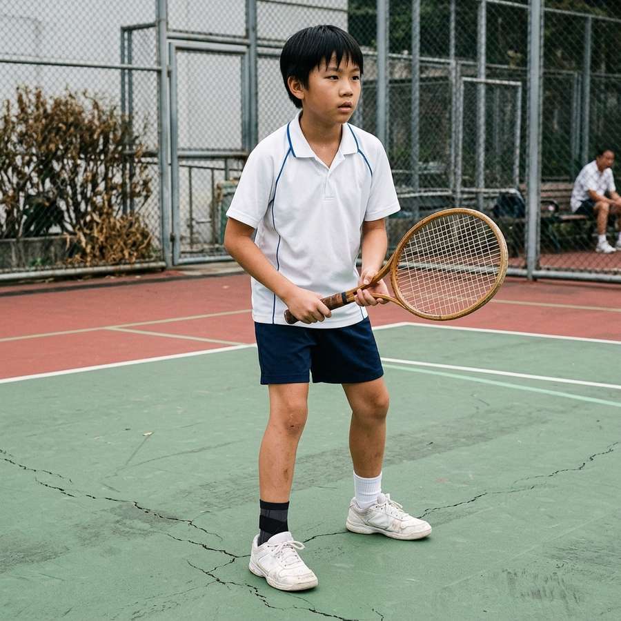 Young tennis player wearing Rimoov