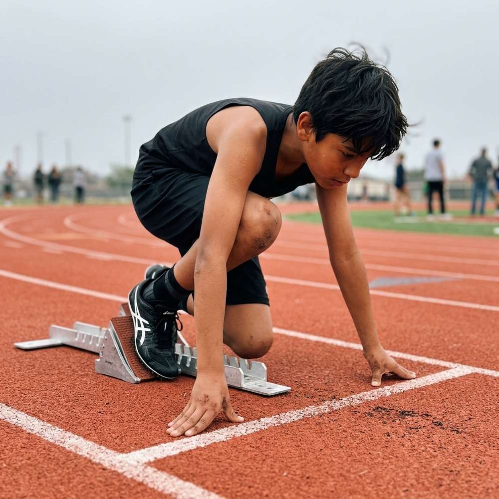 Young track runner wearing Rimoov
